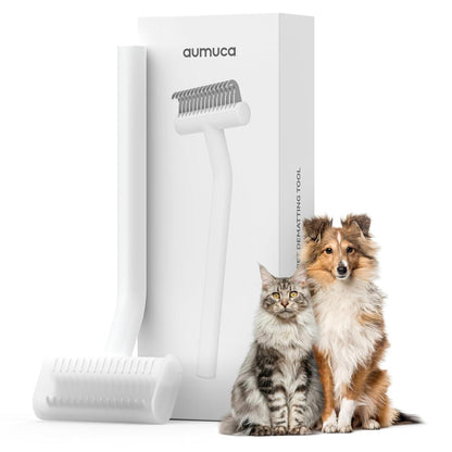 aumuca Katzen- und Hundebürste für Langhaar, Unterwollekamm