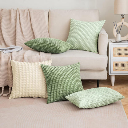 EMEMA Kordsamt Kissenbezüge 40x40 cm 2er Set Weich Dekorative für Wohnzimmer