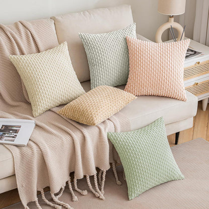 EMEMA Kordsamt Kissenbezüge 45x45 cm 2er Set Moderne Dekorative Sofakissenhüllen
