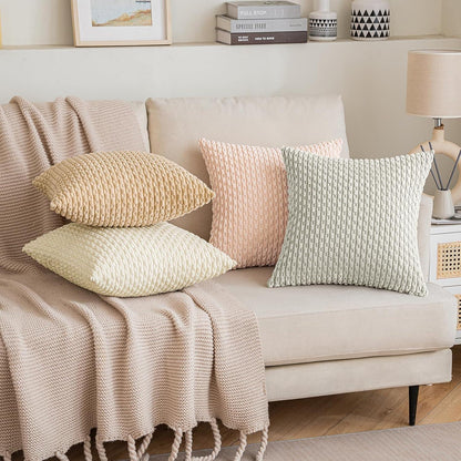 Kordsamt Kissenbezüge 45x45 cm 2er Set Dekorative Wohnzimmer Sofa
