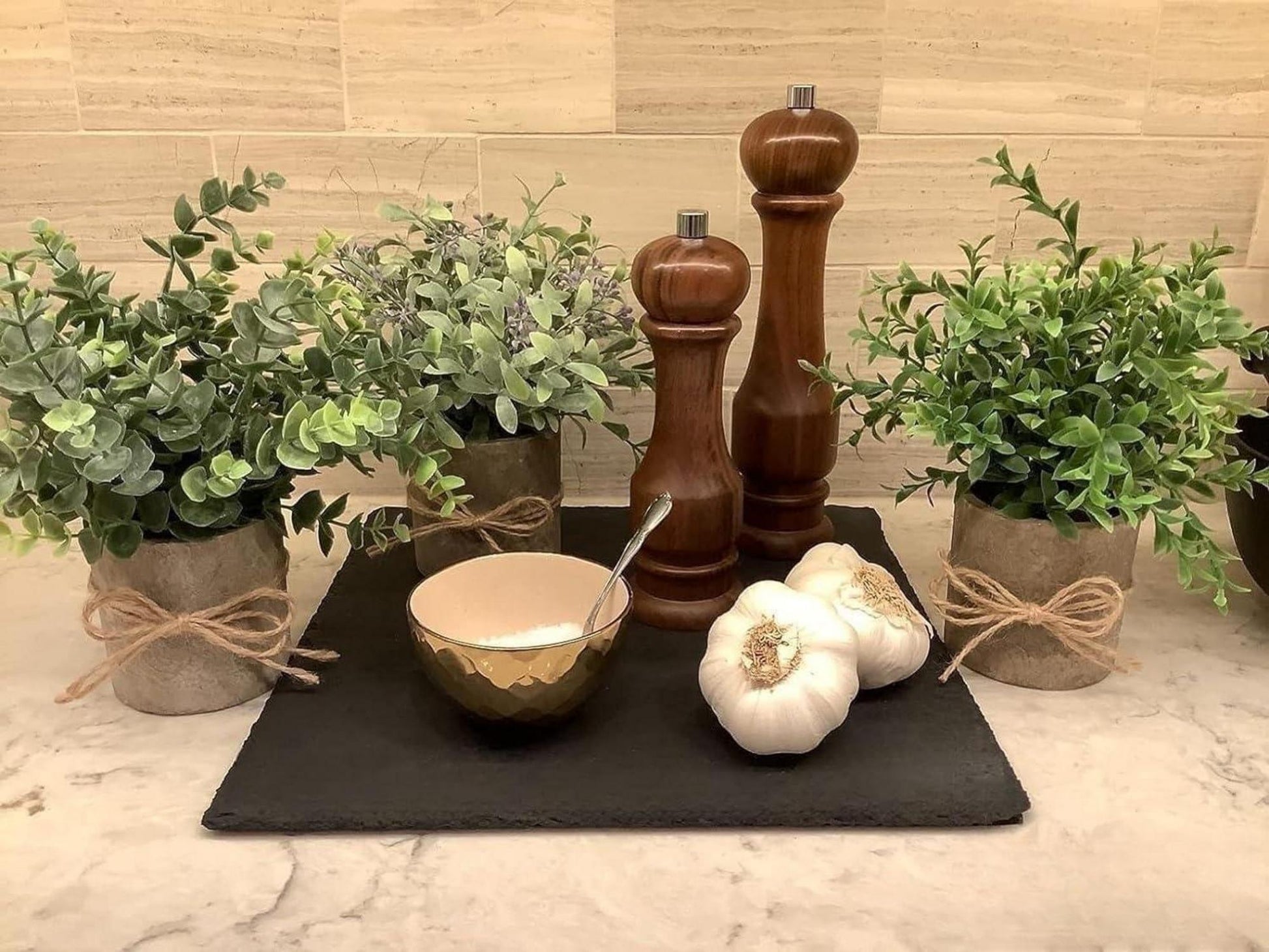 Künstliche Eukalyptus Pflanzen Mini Kunstpflanze Deko 3