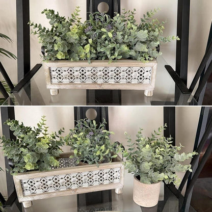 Künstliche Eukalyptus Pflanzen Mini Kunstpflanze 3 Stück Set