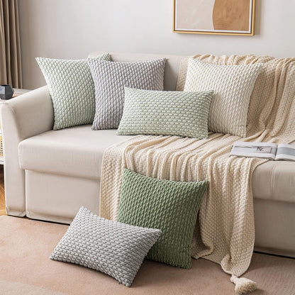 Kordsamt Kissenbezug 40x40cm 2er Set Cremeweiß deco Sofakissen