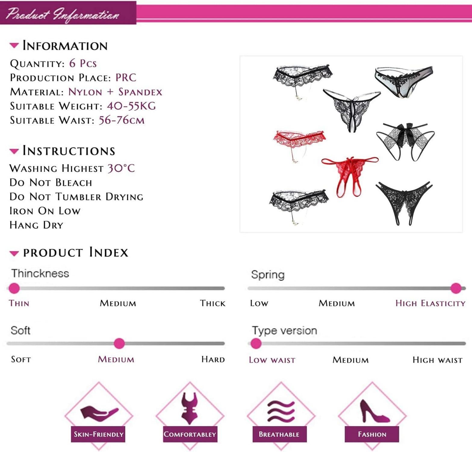 Damen Spitze Sexy Tanga Ouvert Slip Unterhosen V-String