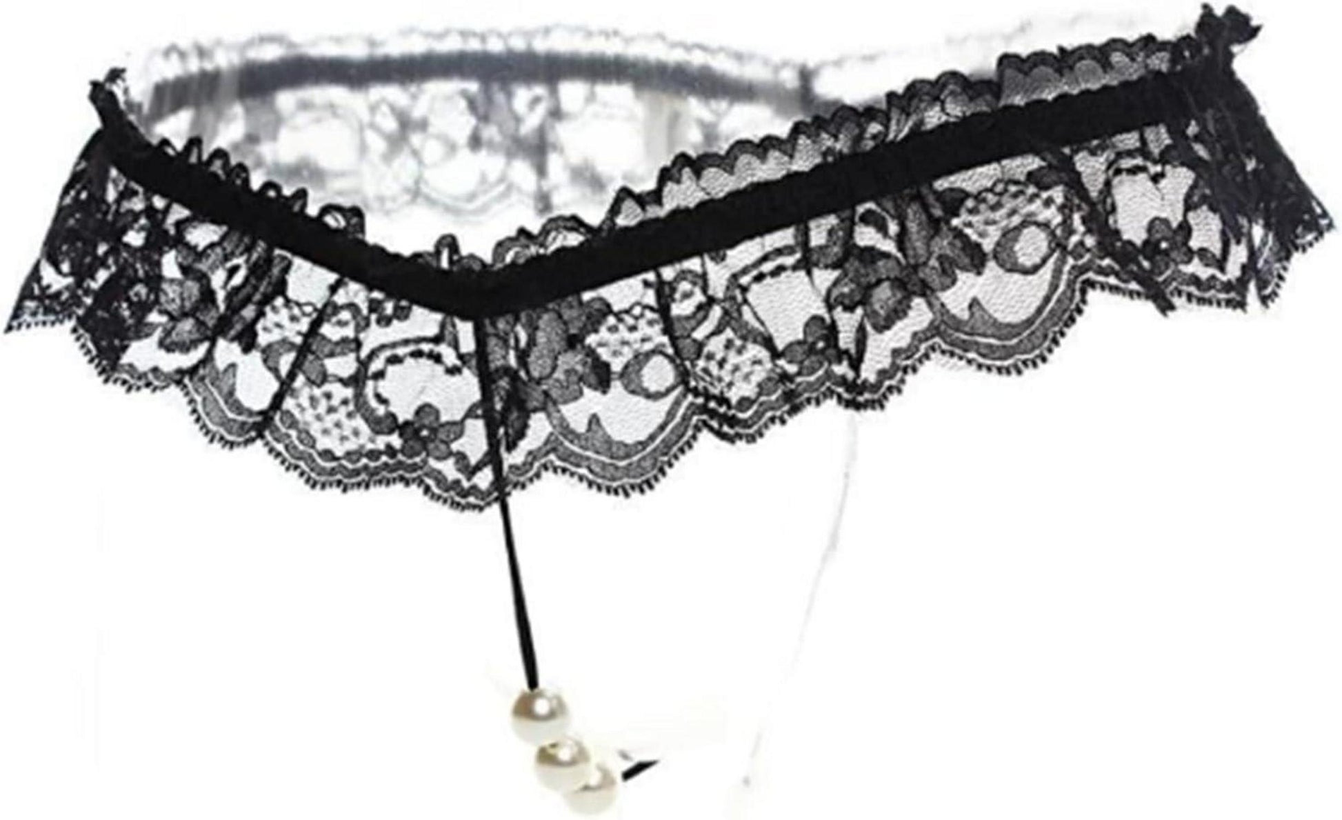 8er Pack Sexy Spitze Ouvert Tanga Unterhosen mit Perlen Bogen