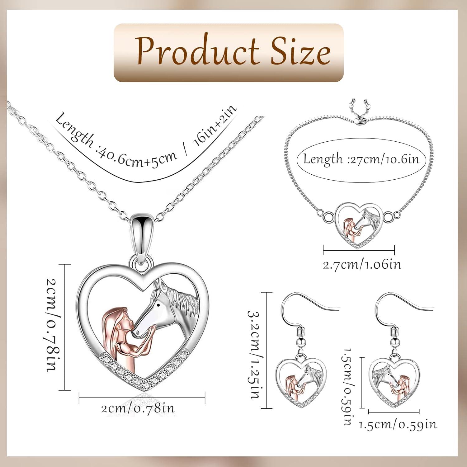 Pferd Halskette Armband Set Mädchen Geschenke