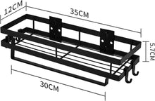 Gewürzregal ohne Bohren Schwarz 35cm - Hängend mit