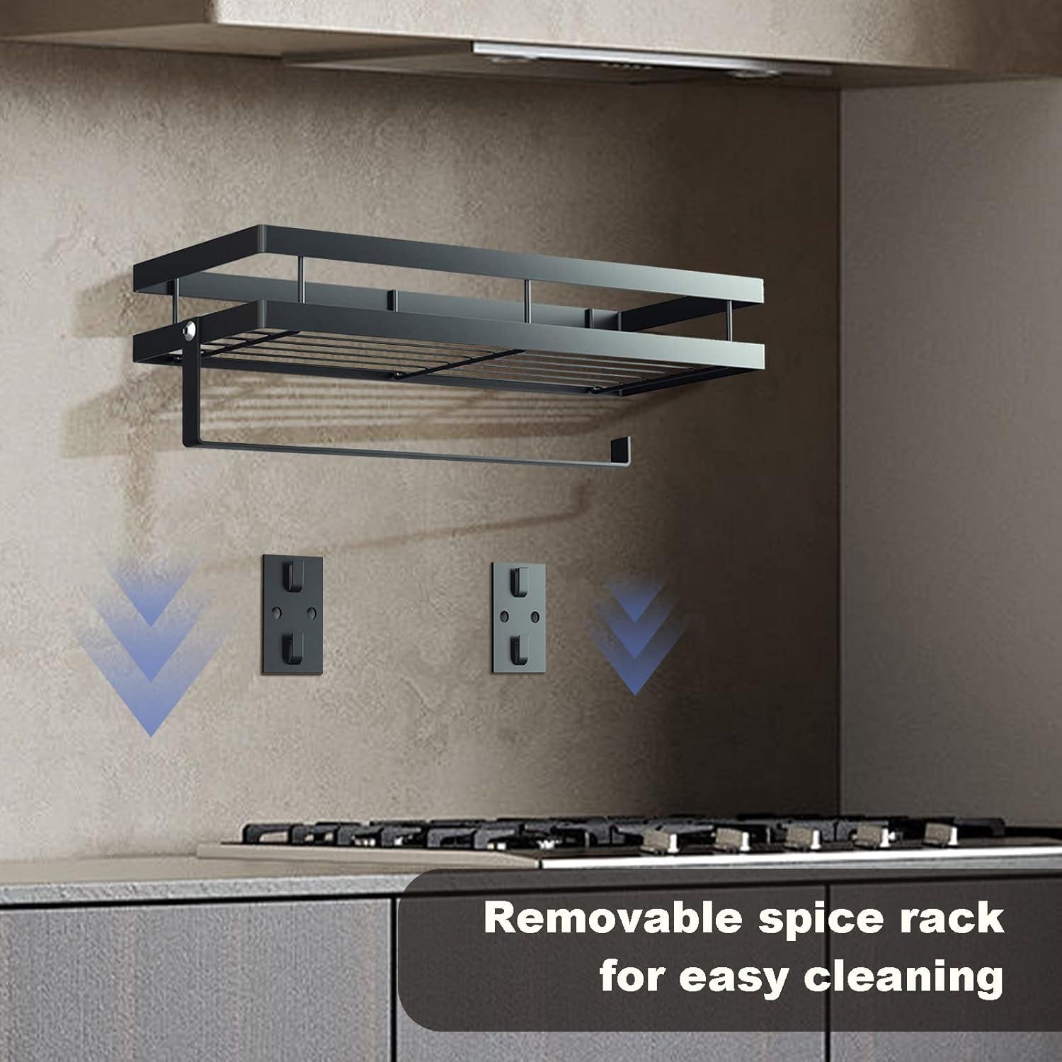 Gewürzregal Hängend ohne Bohren 35cm schwarz