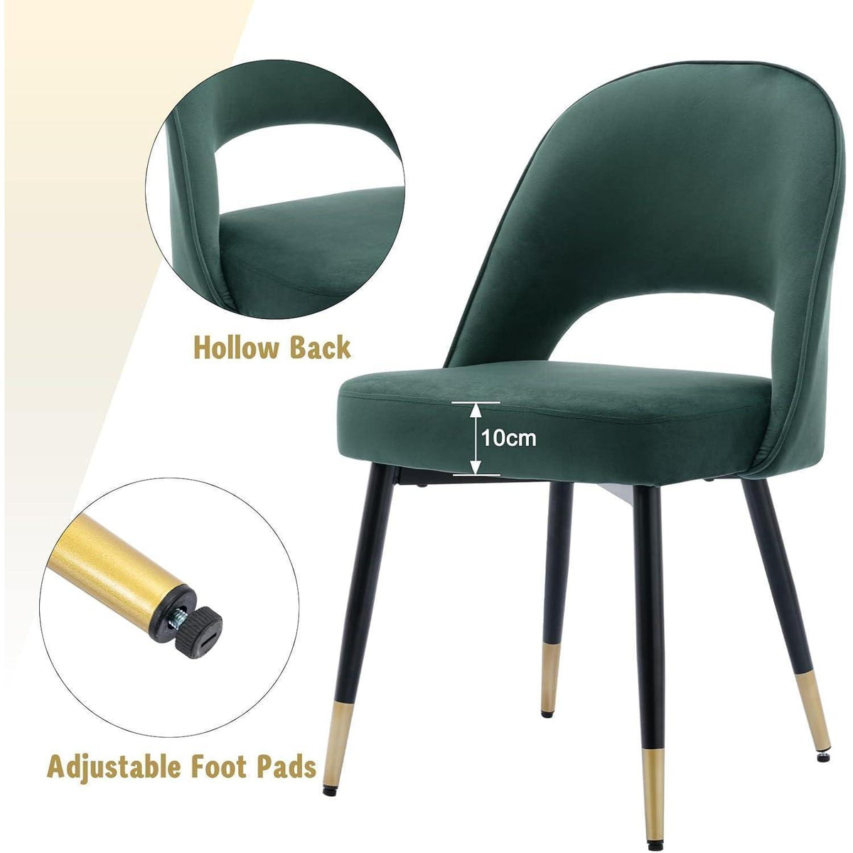 Samt Esszimmerstühle Set 4 - Modern & Komfortabel Grün