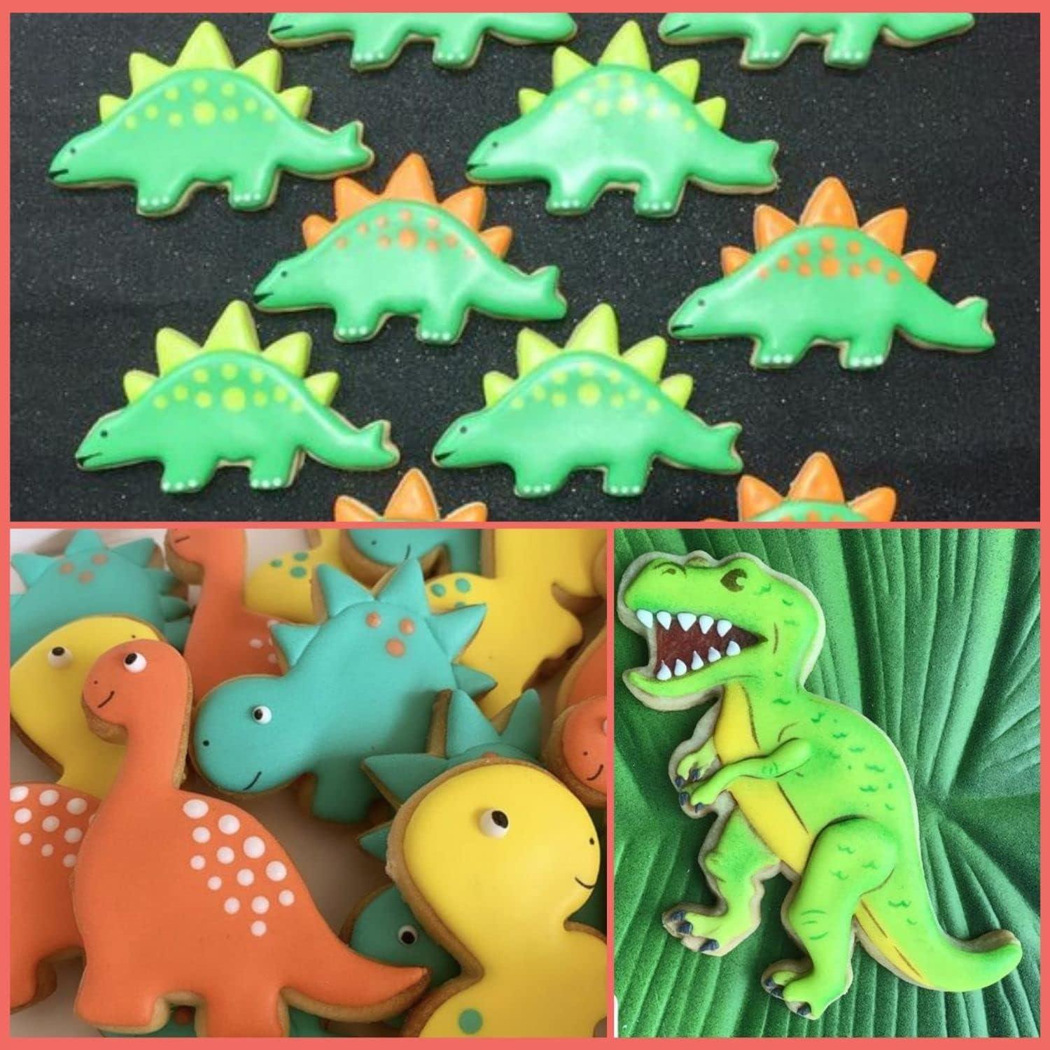 Dinosaurier-Ausstechformen-Set aus Edelstahl, 5-teilig mit weichem
