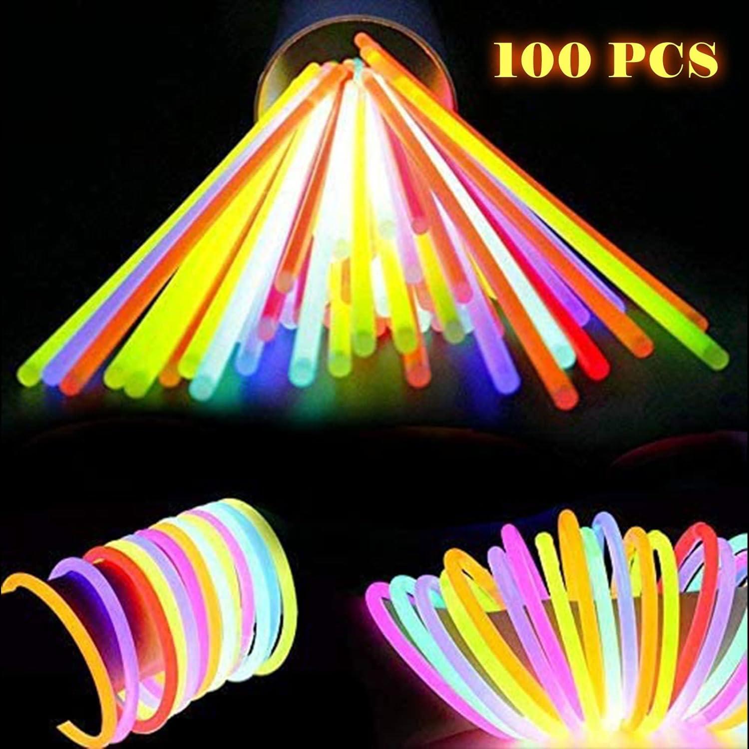 224 Stück Knicklichter Party Set mit 100 Leuchtstäbe Neon Deko