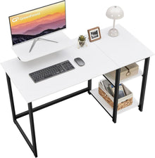 Schreibtisch mit Stauraum 120cm PC Monitorständer White