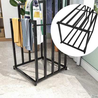 Freistehender Handtuchhalter 5 Ebenen Schwarz