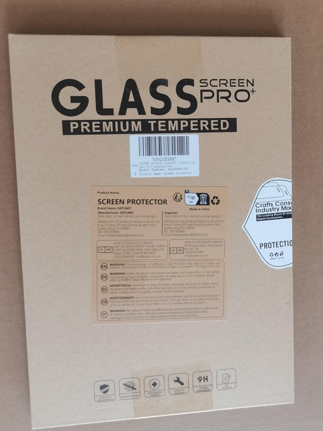 Schutzfolie für Lenovo Tab M10 3rd Gen 10.1 Zoll 2022 Displayschutz 9H Gehärtetes Glas