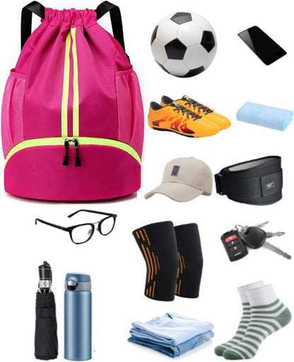 BROTOU Turnbeutel Fußball Rucksack Kordelzug Wasserfest Gym Tasche