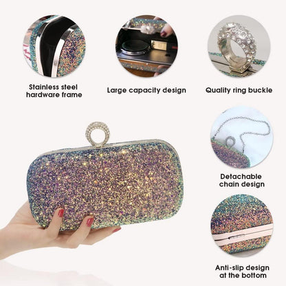 Pahajim Damen Glitzer Clutch Tasche für Hochzeit Party Cocktail