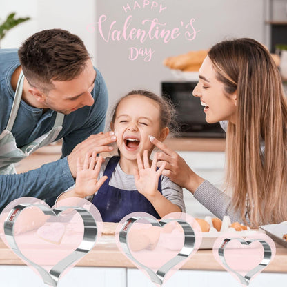 3-teiliges Herz Ausstechformen Set aus Edelstahl - Valentinstag