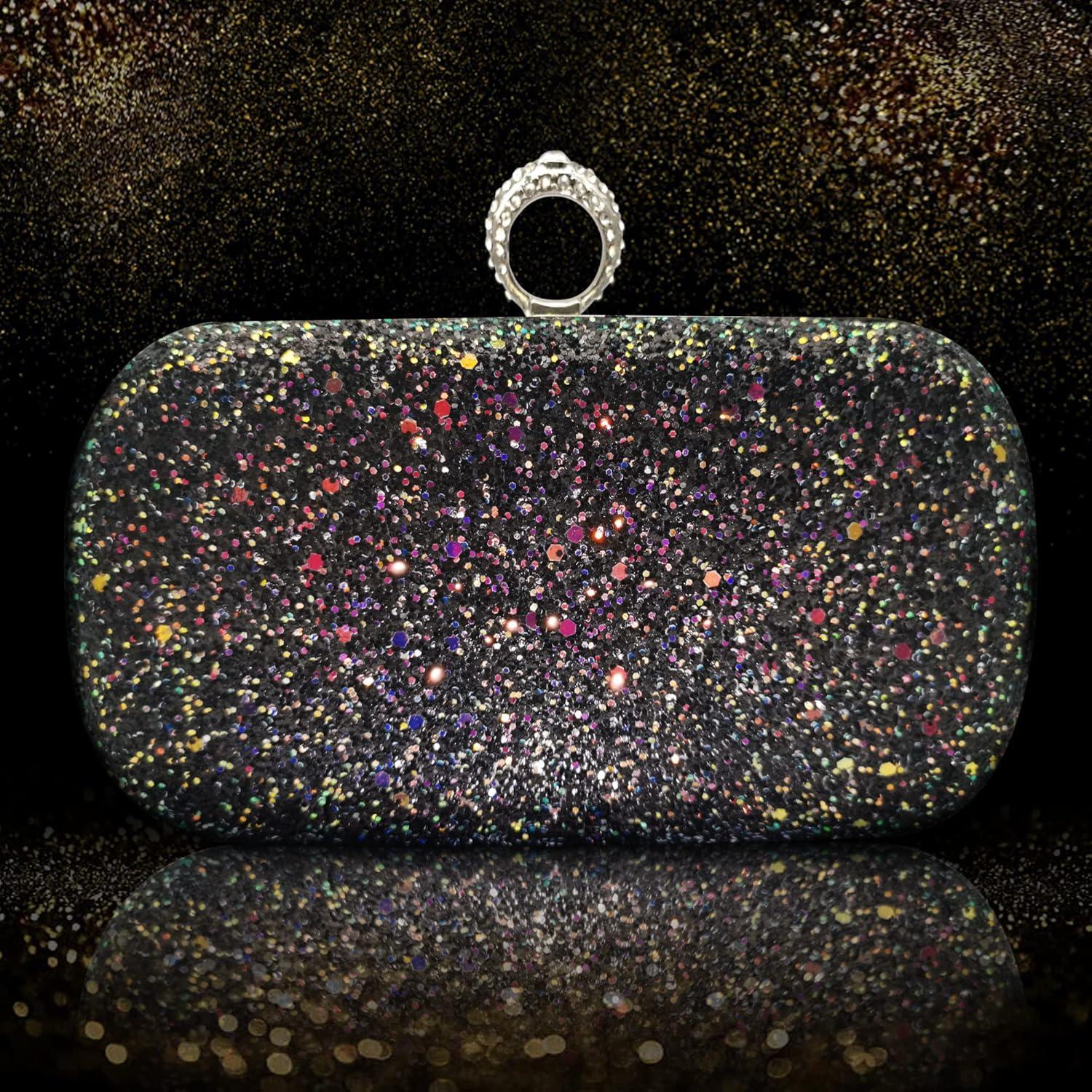Damen Clutch Glitzer Abendtasche Strass Umhängetasche Hochzeit Party