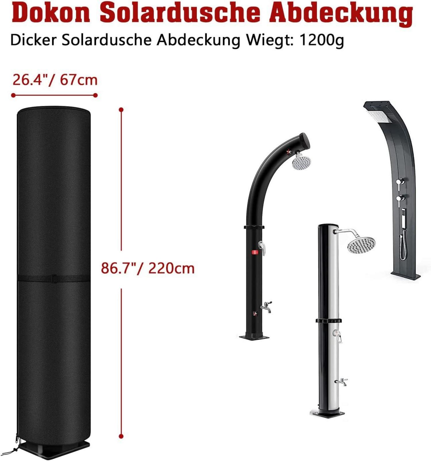 Schutzhülle Solardusche 600D Oxford Gewebe Schwarz