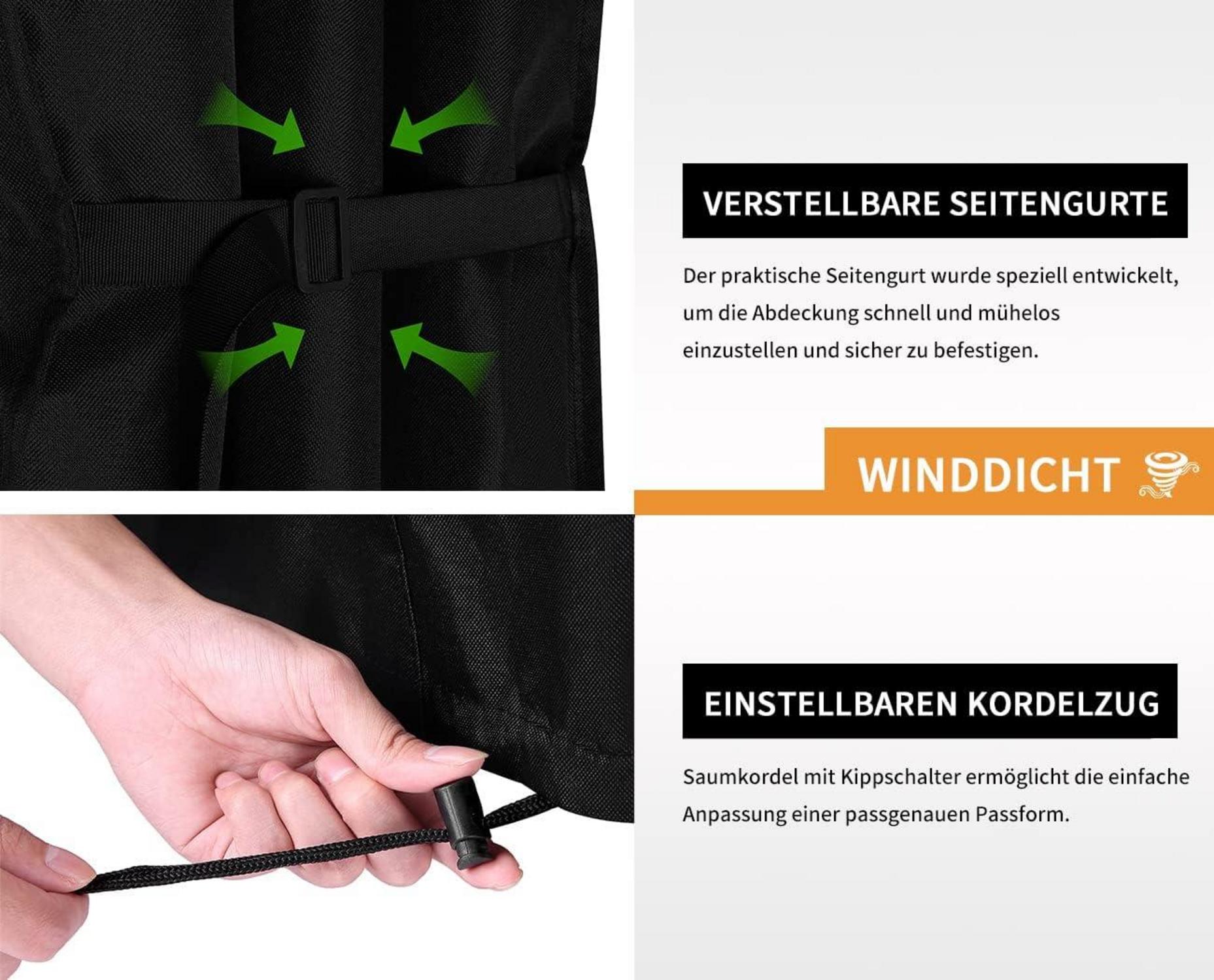 Dokon Solardusche Abdeckung 220x67cm Schutzhülle Schwarz UV-beständig