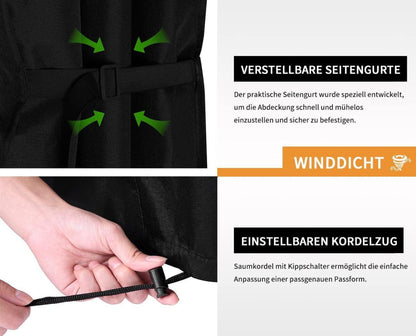Solardusche Abdeckung Schwarz 245x30cm Wasserdicht Winddicht UV-beständig
