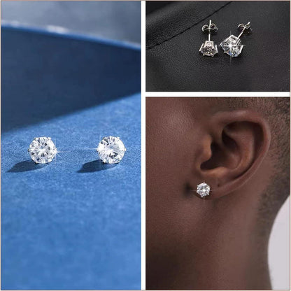 10 Paar Schwarze Diamant Ohrstecker Herren Damen Unisex 8MM
