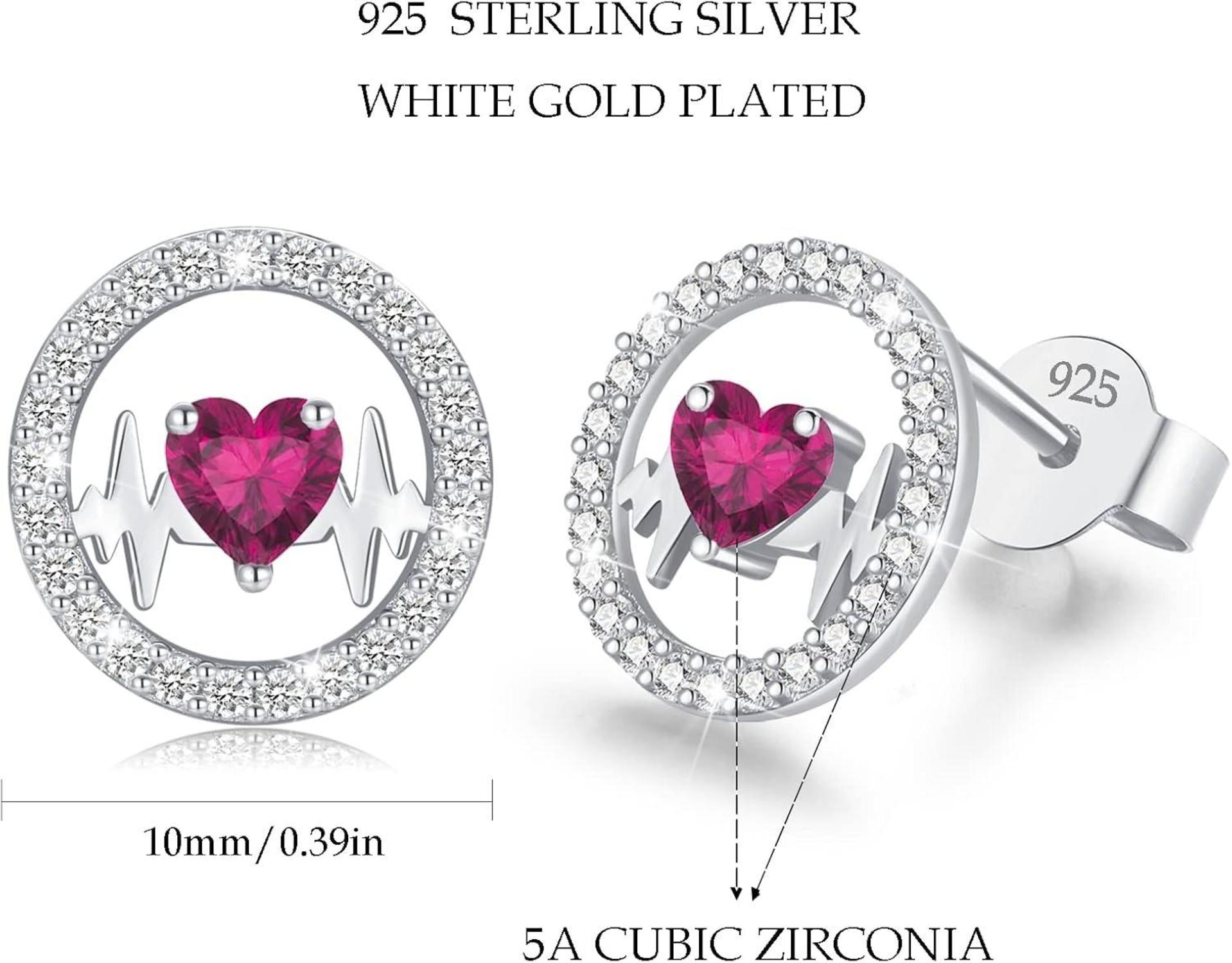 LAVUMO Herzschlag Ohrringe Silber 925 Damen Ohrstecker Geschenke Valentinstag Muttertag Hochzeitstag