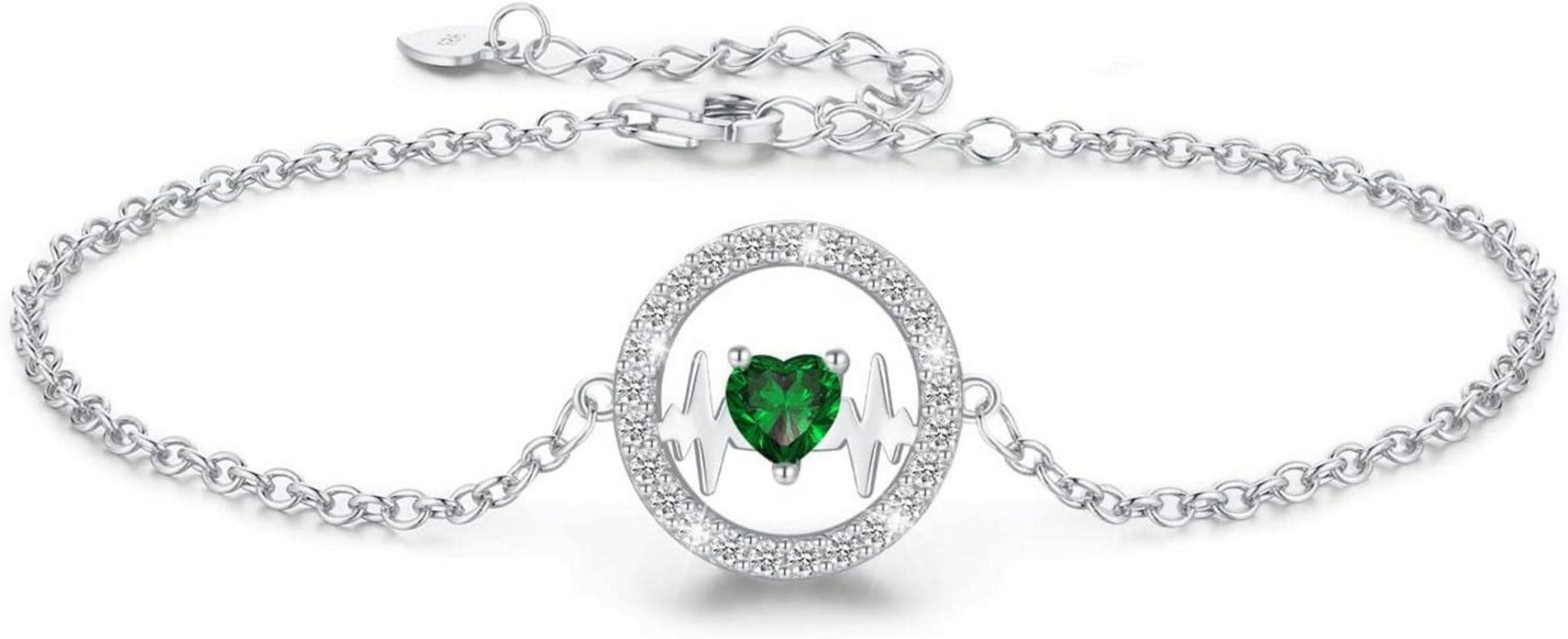 Herzschlag Armband Silber 925 Verstellbar Zirkonia Damen Geschenk