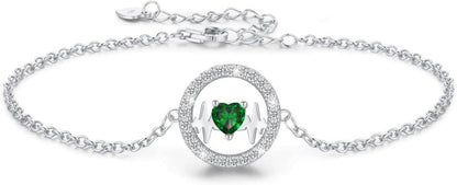 Herzschlag Armband Silber 925 Verstellbar Zirkonia Damen Geschenk
