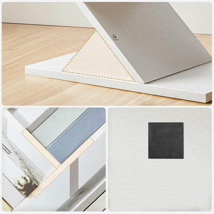 HOOBRO Bücherregal Baumform 9 Ebenen Heimbüro Aufbewahrung CDs Weiss 34x20x116 cm
