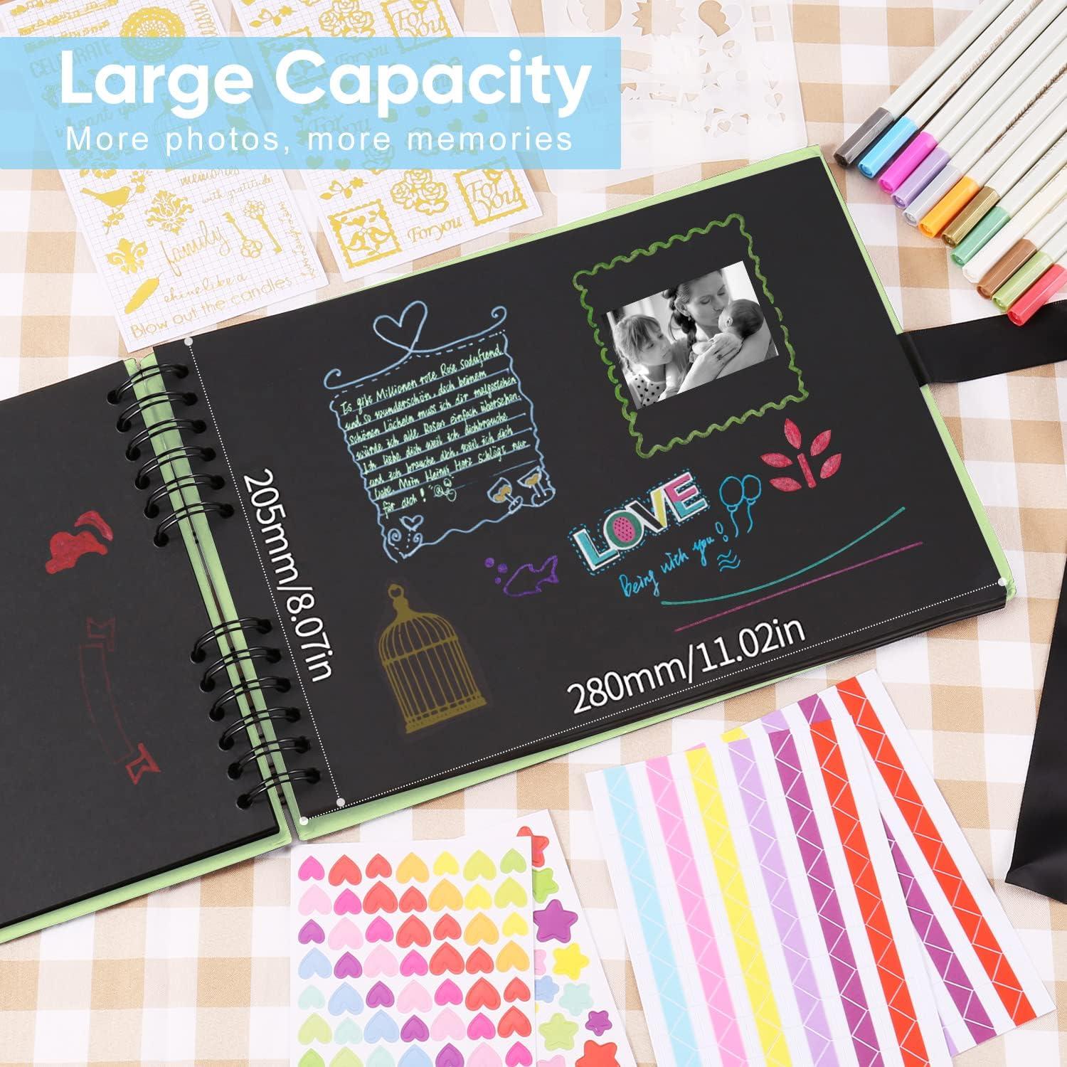 DIY Fotoalbum Zum Selbstgestalten Schwarz Scrapbook 80 Seiten 240