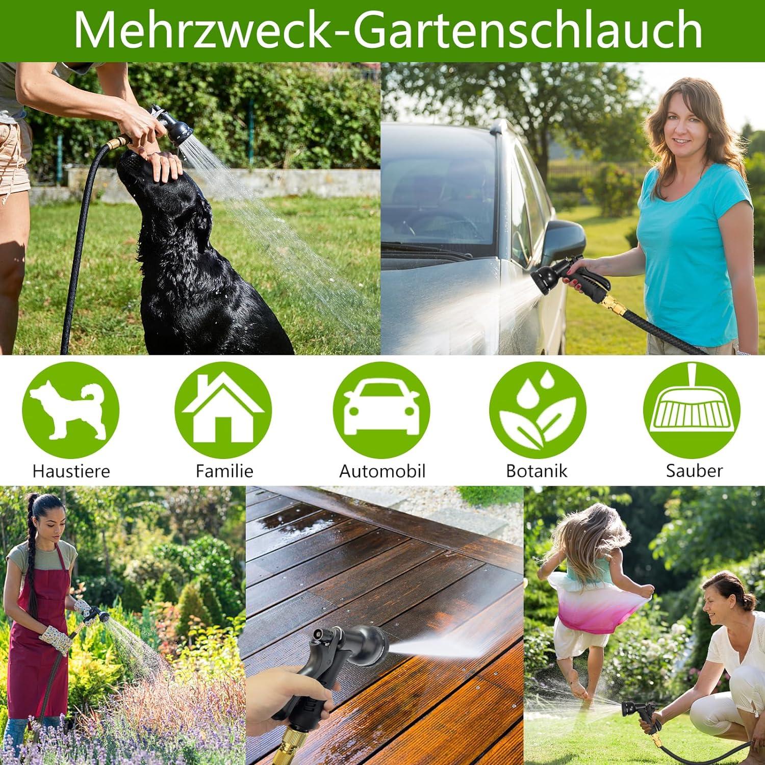 Flexibler Gartenschlauch 15M Wasserschlauch 8 Funktionen