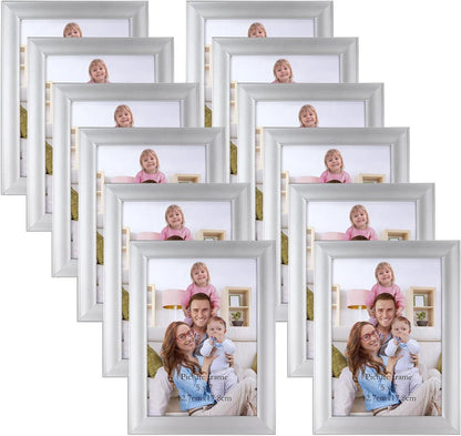 Bilderrahmen Collage Set 13x18 Silber 12er Pack mit Plexiglas