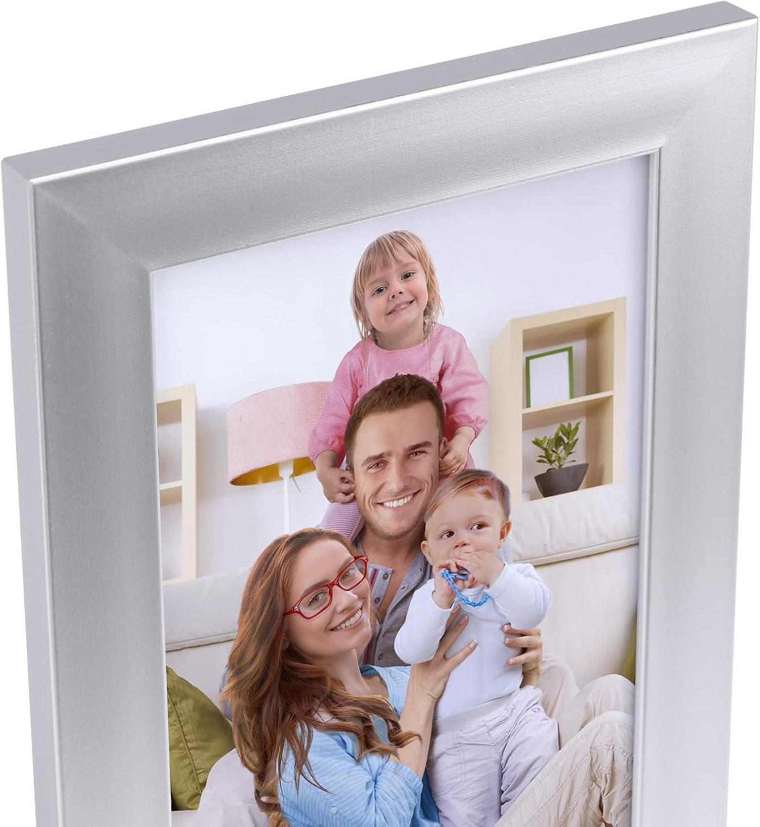 Bilderrahmen 12er Set 13x18 Silber Plexiglas Wand Tisch Galerie
