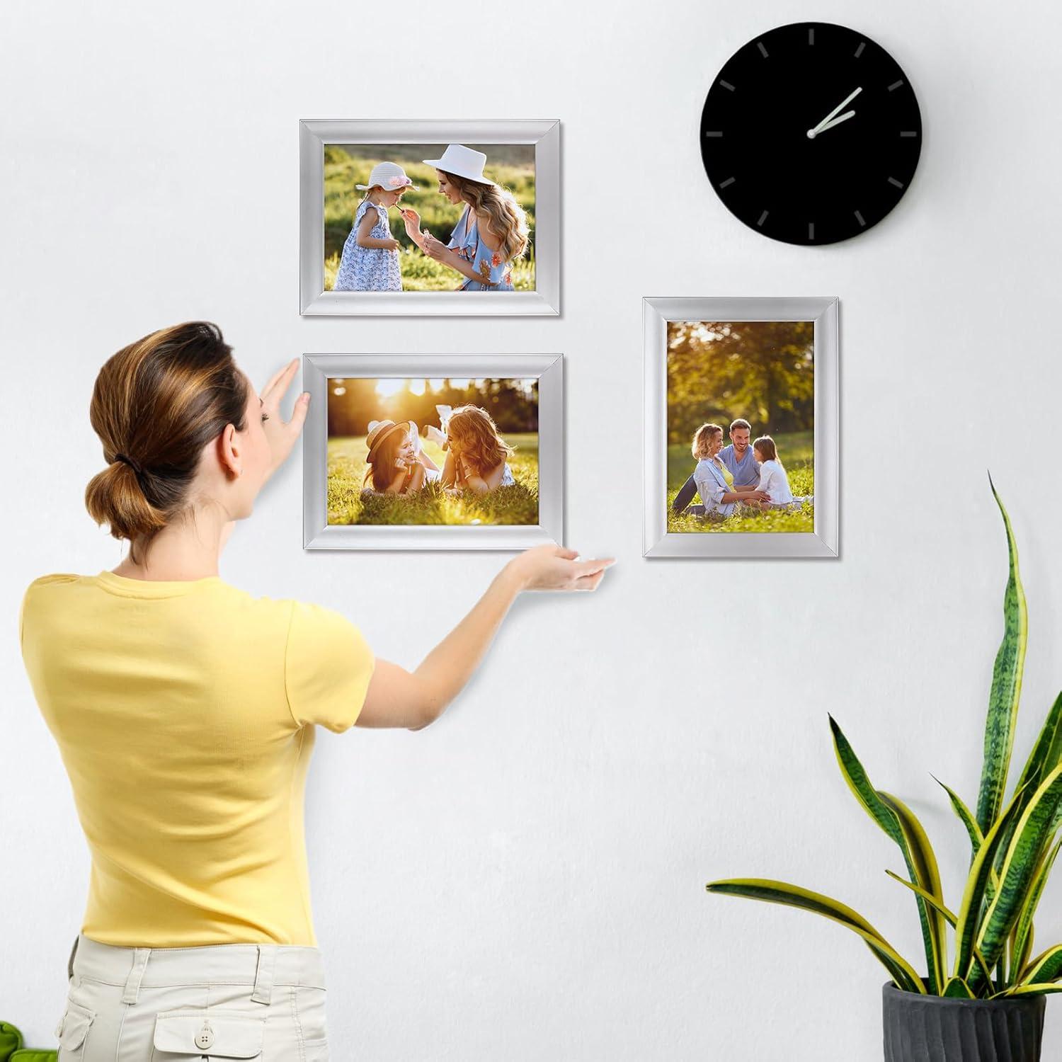 Bilderrahmen Set 12 Stück 13x18cm Silber Fotorahmen Collage Plexiglas Wand Tisch