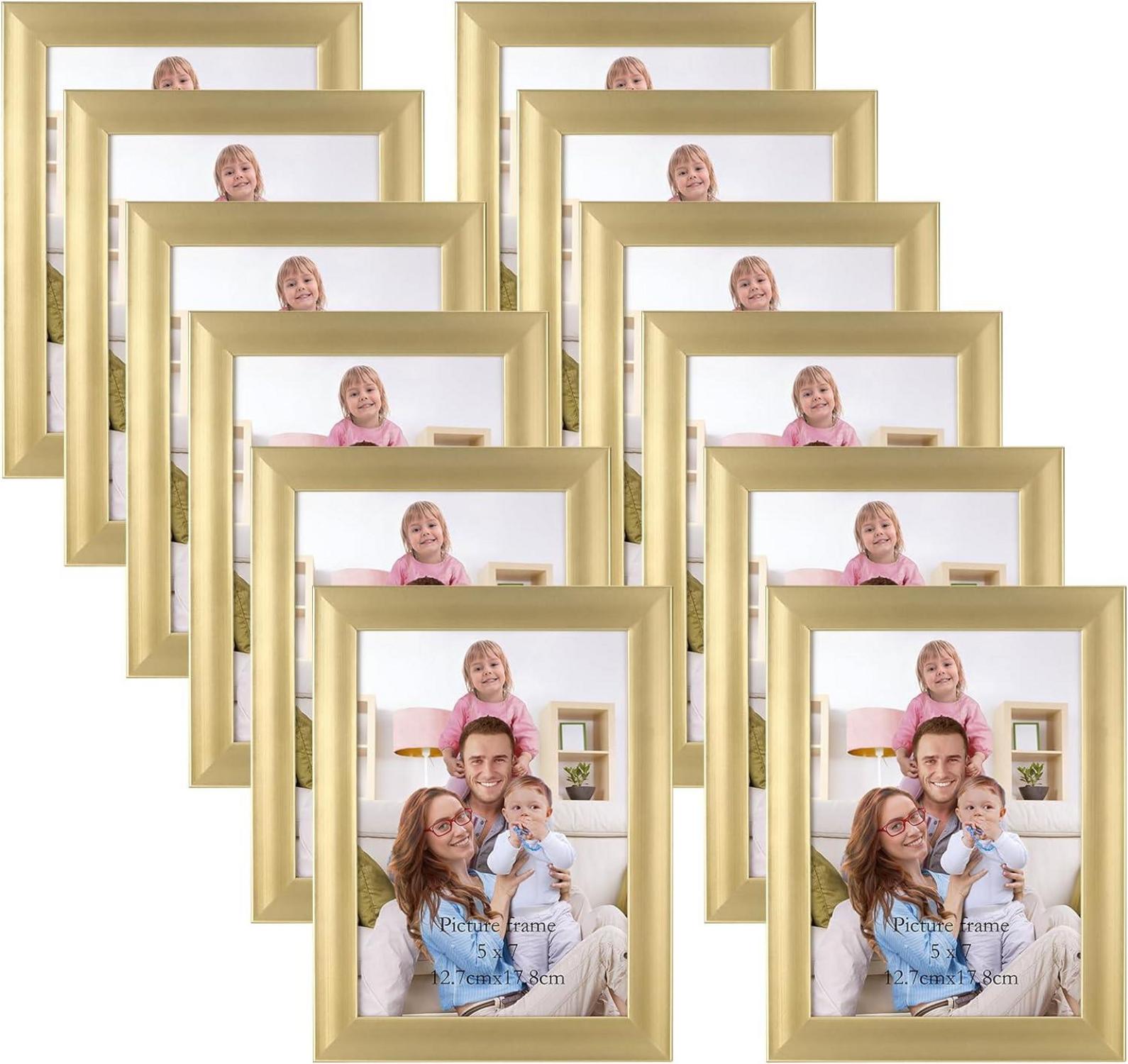Bilderrahmen 13x18 cm Gold für Fotos und Bilder, Fotorahmen Collage