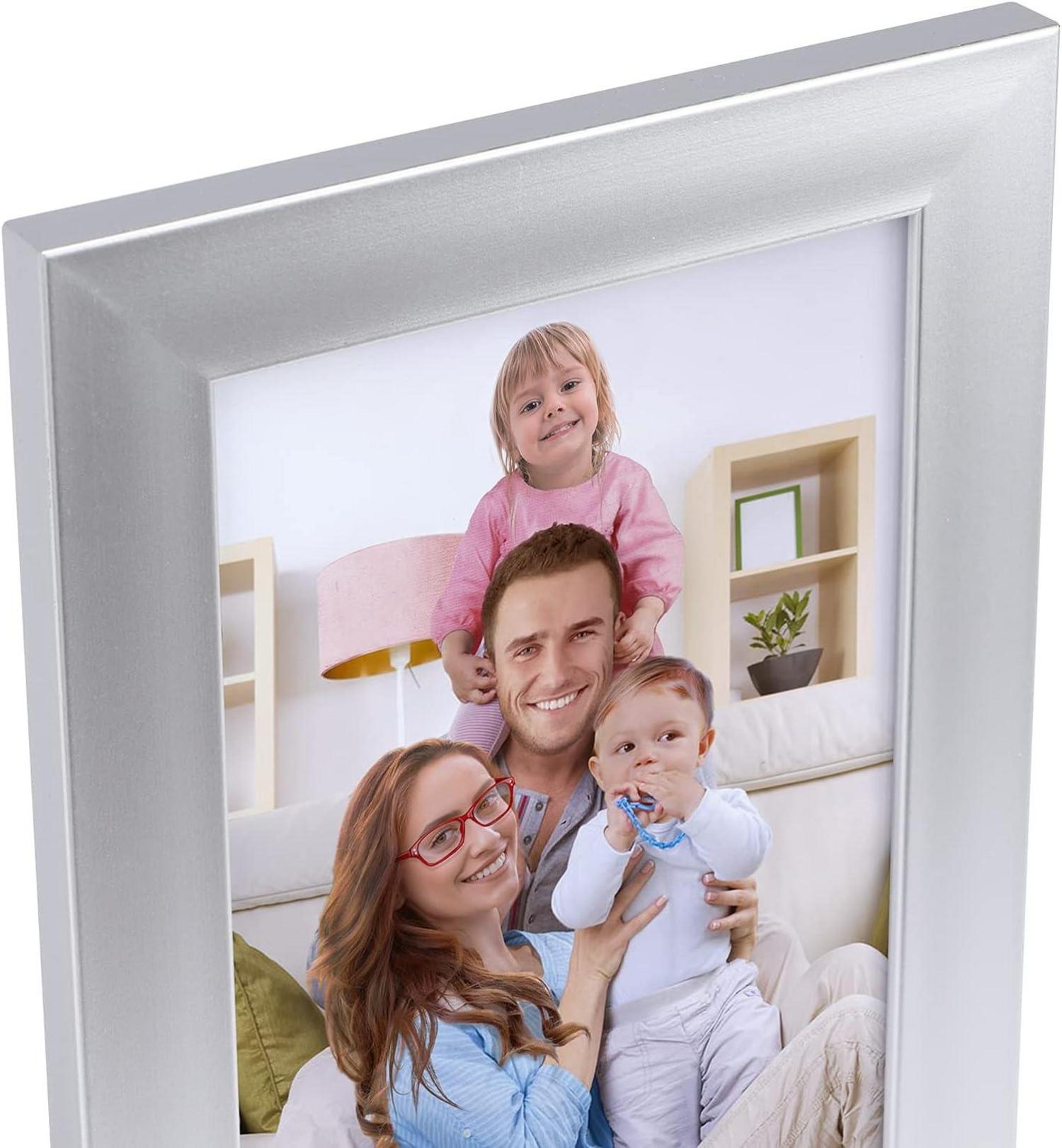 12er Set Bilderrahmen Silber 10x15cm für Fotos Collage mit Plexiglas