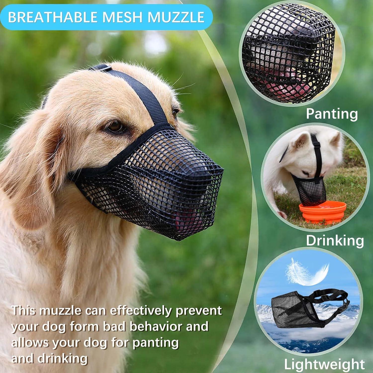 Maulkorb Hund mit Mesh und Verstellbarer Schlaufe, Atmungsaktiver