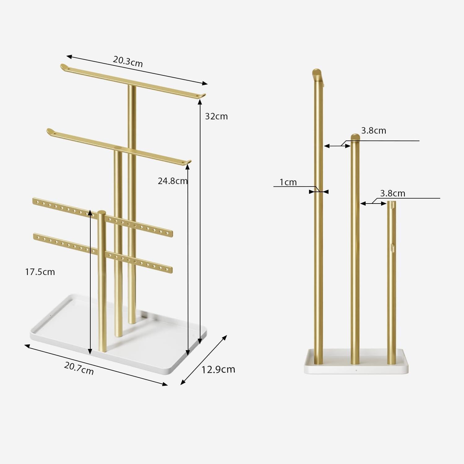 Schmuck Organizers 4 Ebenen Gold/Weiß Aesthetic Accessoires