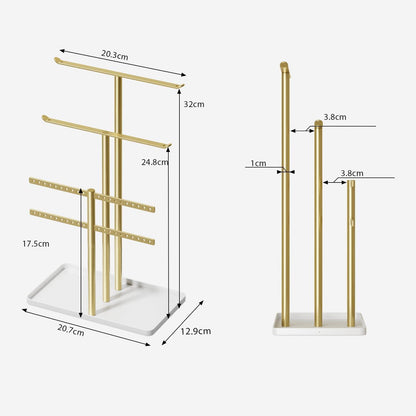 Schmuck Organizers 4 Ebenen Gold/Weiß Aesthetic Accessoires