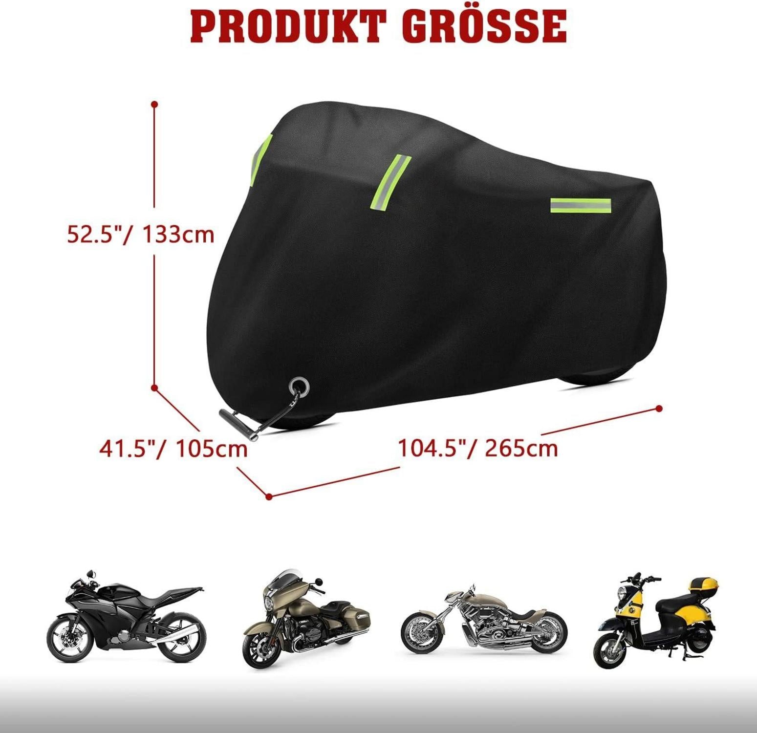 Motorrad Abdeckplane Wasserdicht 420D Oxford-Gewebe Beutel