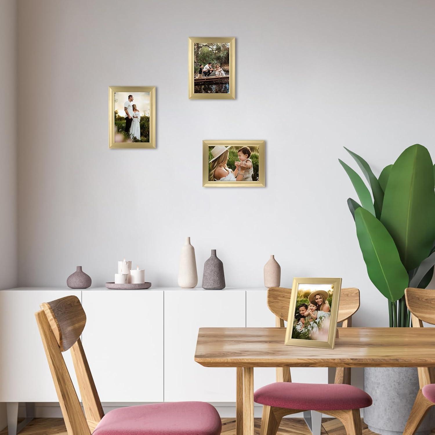 12er Set Goldene Bilderrahmen 13x18 cm für Fotos - Wand- oder Tischaufsteller