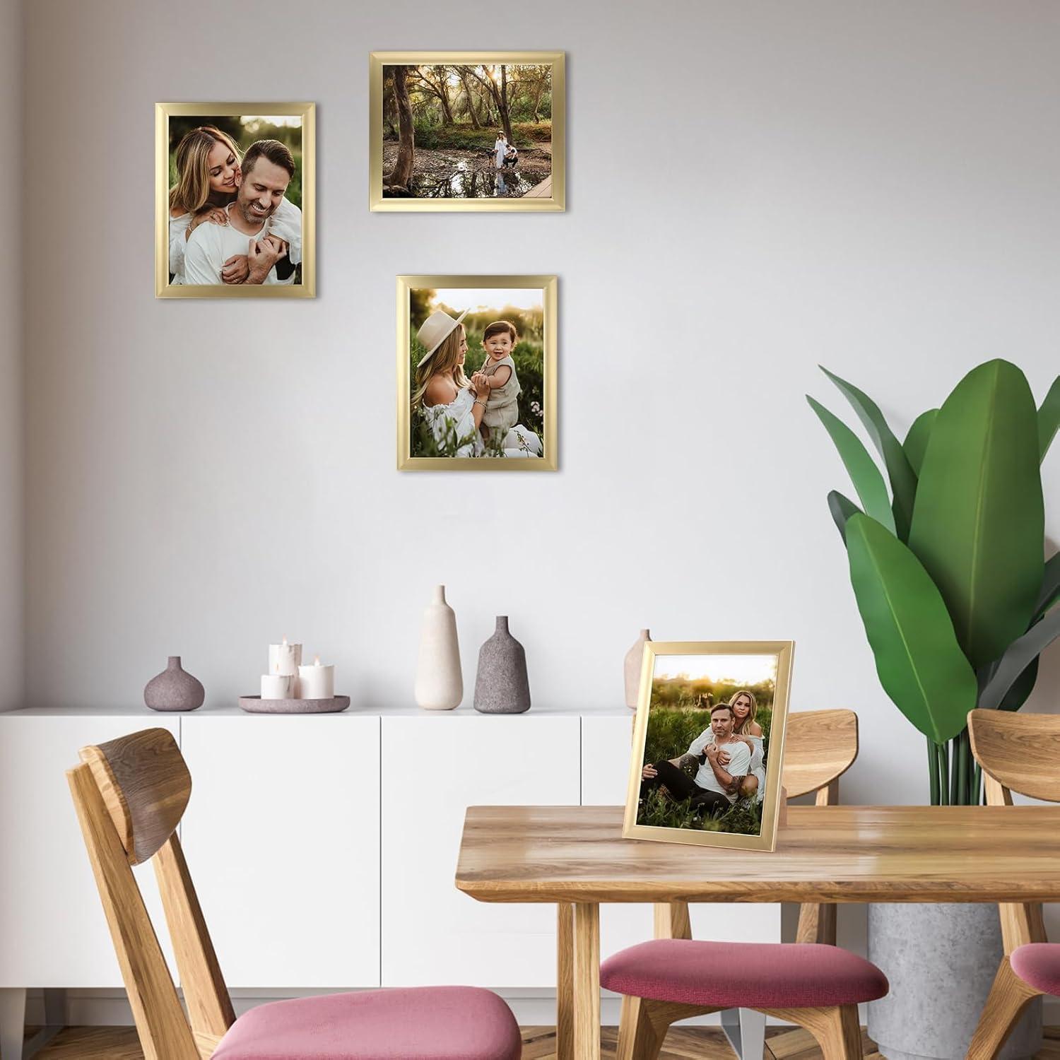 12er Set Goldene Bilderrahmen 20x25 cm für Fotos - Wand- oder Tischaufsteller