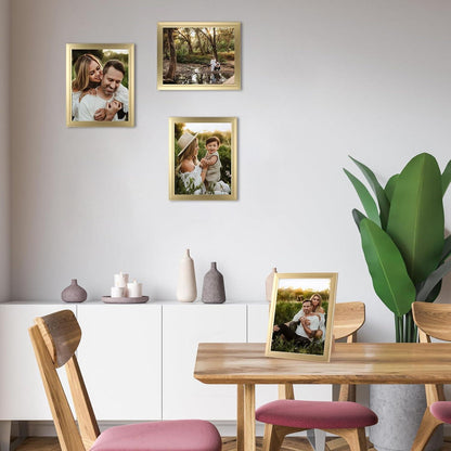 12er Set Goldene Bilderrahmen 20x25 cm für Fotos - Wand- oder Tischaufsteller