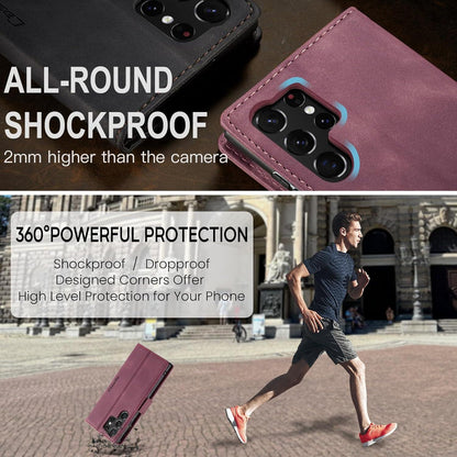 Handyhülle Samsung Galaxy S23 Ultra Leder Flip Case Kartenfach