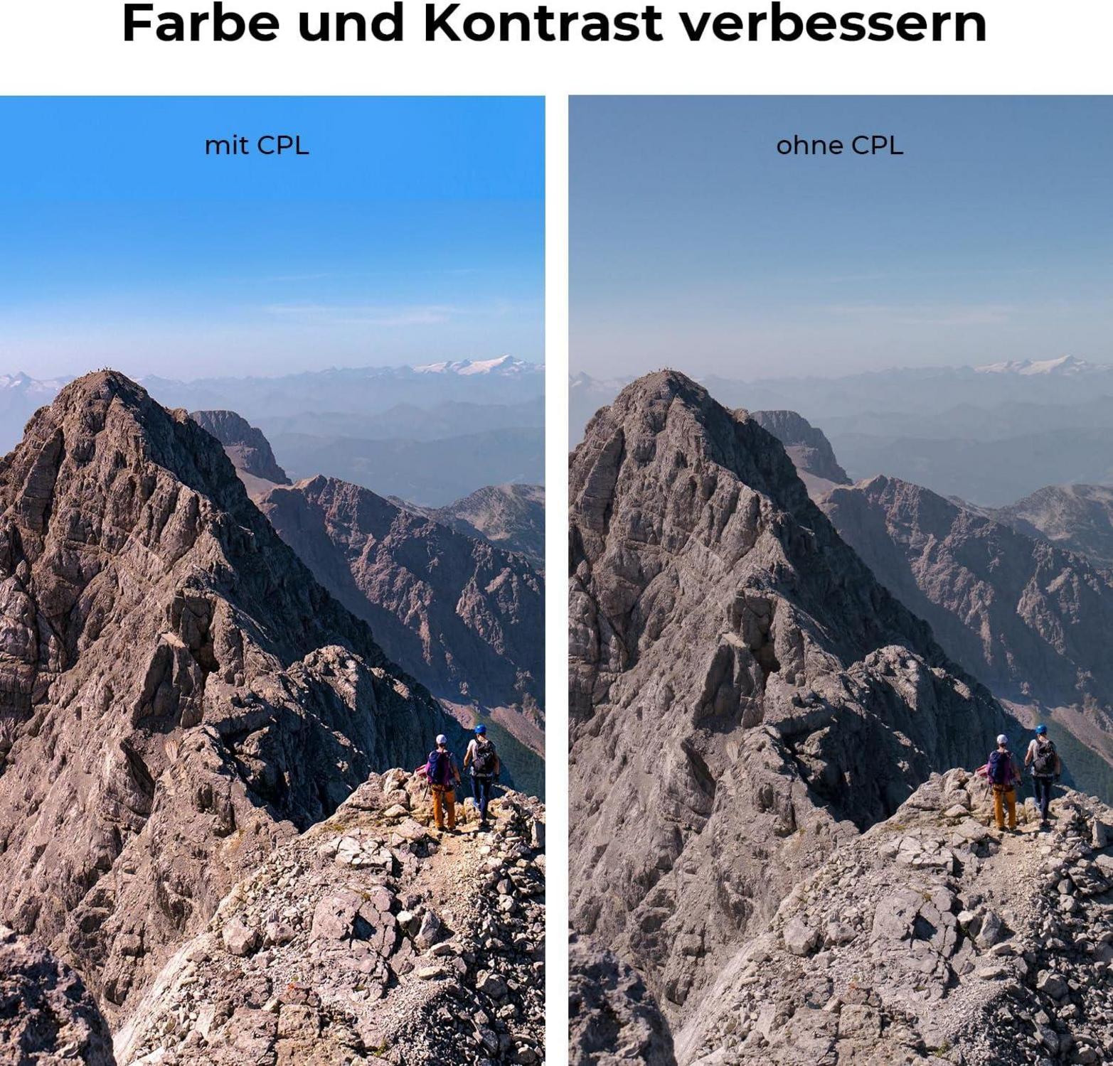 Zirkularer Polfilter 62mm CPL Filter mit 30-Fach Vergütung