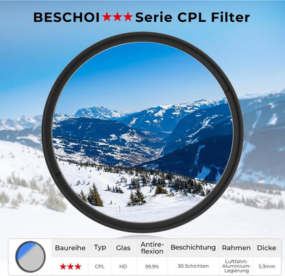 62mm CPL Filter Polarisation Zirkularer Polfilter Nano-Beschichtung