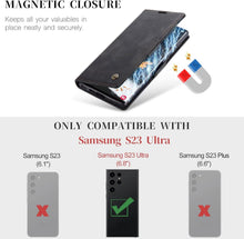 Samsung Galaxy S23 Ultra 5G Handyhülle Schwarz PU-Leder Flip