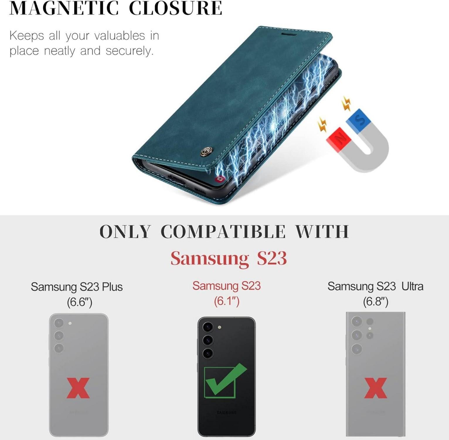 Samsung Galaxy S23 Handyhülle Premium Leder Flip Case