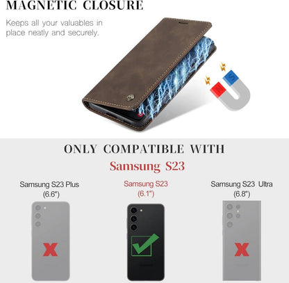 Samsung Galaxy S23 5G Handyhülle Leder Flip Case Magnet